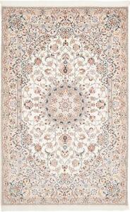 Tappeto Nain 9la Medaglione Floreale Avorio Azzurro 164x258 Cm