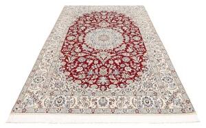 Tappeto Nain 9la Medaglione Floreale Rosso Avorio 157x250 Cm