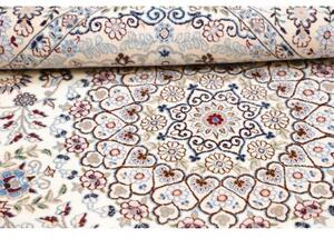 Tappeto Nain 9la Medaglione Floreale Avorio Blu 135x210 Cm