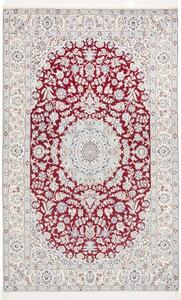 Tappeto Nain 9la Medaglione Floreale Rosso Avorio 157x250 Cm