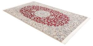 Tappeto Nain 9la Medaglione Floreale Rosso Avorio 157x250 Cm
