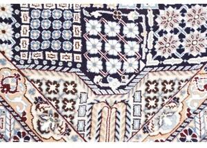Tappeto Nain 9la Stilizzato Blu Scuro Beige 92x120 Cm