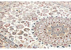 Tappeto Nain 9la Medaglione Floreale Avorio Blu 130x220 Cm