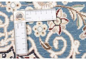 Tappeto Nain 9la Medaglione Floreale Azzurro Avorio 93x132 Cm