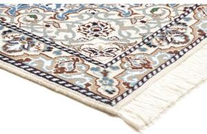 Tappeto Nain 9la Medaglione Floreale Azzurro Avorio 93x132 Cm