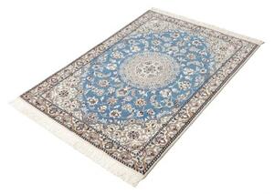 Tappeto Nain 9la Medaglione Floreale Azzurro Avorio 93x132 Cm