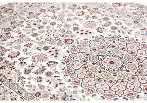 Tappeto Nain 9la Medaglione Floreale Avorio Blu 135x210 Cm