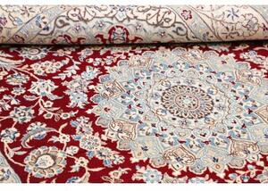 Tappeto Nain 9la Medaglione Floreale Rosso Avorio 157x250 Cm