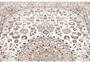 Tappeto Nain 9la Medaglione Floreale Avorio Blu 130x220 Cm