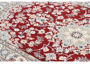 Tappeto Nain 9la Medaglione Floreale Rosso Avorio 100x152 Cm