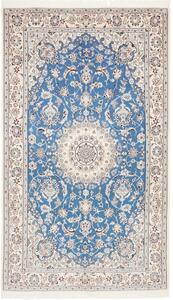 Tappeto Nain 9la Medaglione Floreale Blu Avorio 135x227 Cm