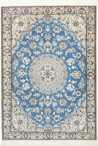 Tappeto Nain 9la Medaglione Floreale Azzurro Avorio 93x132 Cm