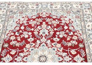 Tappeto Nain 9la Medaglione Floreale Rosso Avorio 100x152 Cm