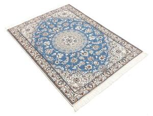 Tappeto Nain 9la Medaglione Floreale Azzurro Avorio 93x132 Cm