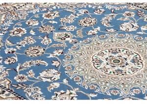 Tappeto Nain 9la Medaglione Floreale Azzurro Avorio 93x132 Cm