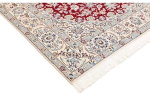 Tappeto Nain 9la Medaglione Floreale Rosso Avorio 157x250 Cm