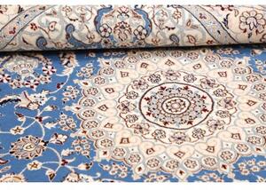 Tappeto Nain 9la Medaglione Floreale Blu Avorio 135x227 Cm