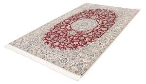 Tappeto Nain 9la Medaglione Floreale Rosso Avorio 157x250 Cm