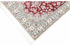 Tappeto Nain 9la Medaglione Floreale Rosso Avorio 100x152 Cm