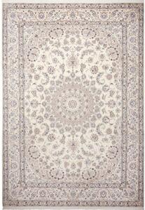 Tappeto Nain 9la Medaglione Floreale Avorio Blu 246x360 Cm
