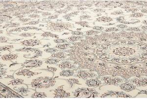 Tappeto Nain 9la Medaglione Floreale Avorio Blu 246x360 Cm