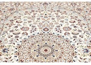 Tappeto Nain 9la Medaglione Floreale Avorio Blu Polvere 130x213 Cm