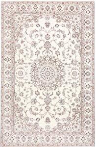 Tappeto Nain 9la Medaglione Floreale Avorio Blu Scuro 208x312 Cm