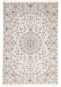 Tappeto Nain 9la Medaglione Floreale Avorio Blu Polvere 130x213 Cm