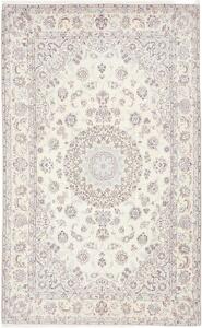 Tappeto Nain 9la Medaglione Floreale Avorio Blu 193x312 Cm