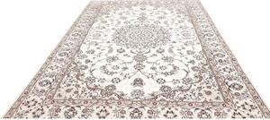 Tappeto Nain 9la Medaglione Floreale Avorio Blu Scuro 208x312 Cm