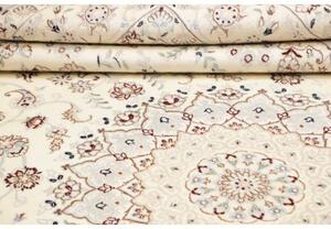 Tappeto Nain 9la Medaglione Floreale Avorio Blu 256x355 Cm