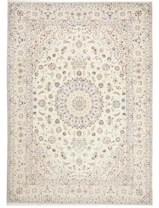 Tappeto Nain 9la Medaglione Floreale Avorio Blu 256x355 Cm