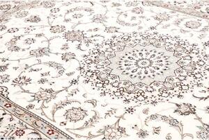 Tappeto Nain 9la Medaglione Floreale Avorio Blu Scuro 208x312 Cm