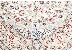 Tappeto Nain 9la Medaglione Floreale Avorio Bordeaux 130x210 Cm