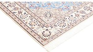 Tappeto Nain 9la Medaglione Floreale Celeste Avorio 153x233 Cm