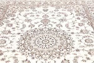 Tappeto Nain 9la Medaglione Floreale Avorio Blu Scuro 208x312 Cm