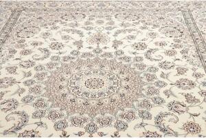 Tappeto Nain 9la Medaglione Floreale Avorio Blu 246x360 Cm