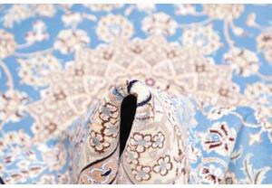 Tappeto Nain 9la Medaglione Floreale Celeste Avorio 153x233 Cm