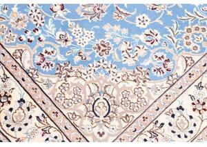 Tappeto Nain 9la Medaglione Floreale Celeste Avorio 153x233 Cm