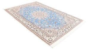 Tappeto Nain 9la Medaglione Floreale Celeste Avorio 153x233 Cm