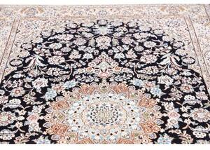 Tappeto Nain 9la Medaglione Floreale Blu Notte Avorio 143x247 Cm