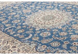 Tappeto Nain 9la Medaglione Floreale Blu Avorio 248x353 Cm