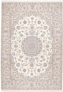 Tappeto Nain 9la Medaglione Floreale Avorio Blu 247x350 Cm