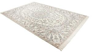 Tappeto Nain 9la Medaglione Floreale Avorio Blu 196x300 Cm