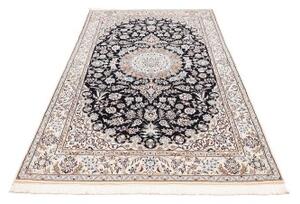 Tappeto Nain 9la Medaglione Floreale Blu Notte Avorio 143x247 Cm