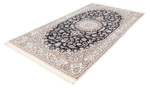Tappeto Nain 9la Medaglione Floreale Blu Notte Avorio 143x247 Cm