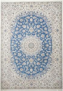 Tappeto Nain 9la Medaglione Floreale Blu Avorio 248x353 Cm