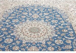 Tappeto Nain 9la Medaglione Floreale Blu Avorio 248x353 Cm