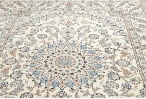 Tappeto Nain 9la Medaglione Floreale Avorio Blu 196x300 Cm