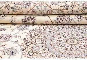 Tappeto Nain 9la Medaglione Floreale Avorio Blu 247x350 Cm